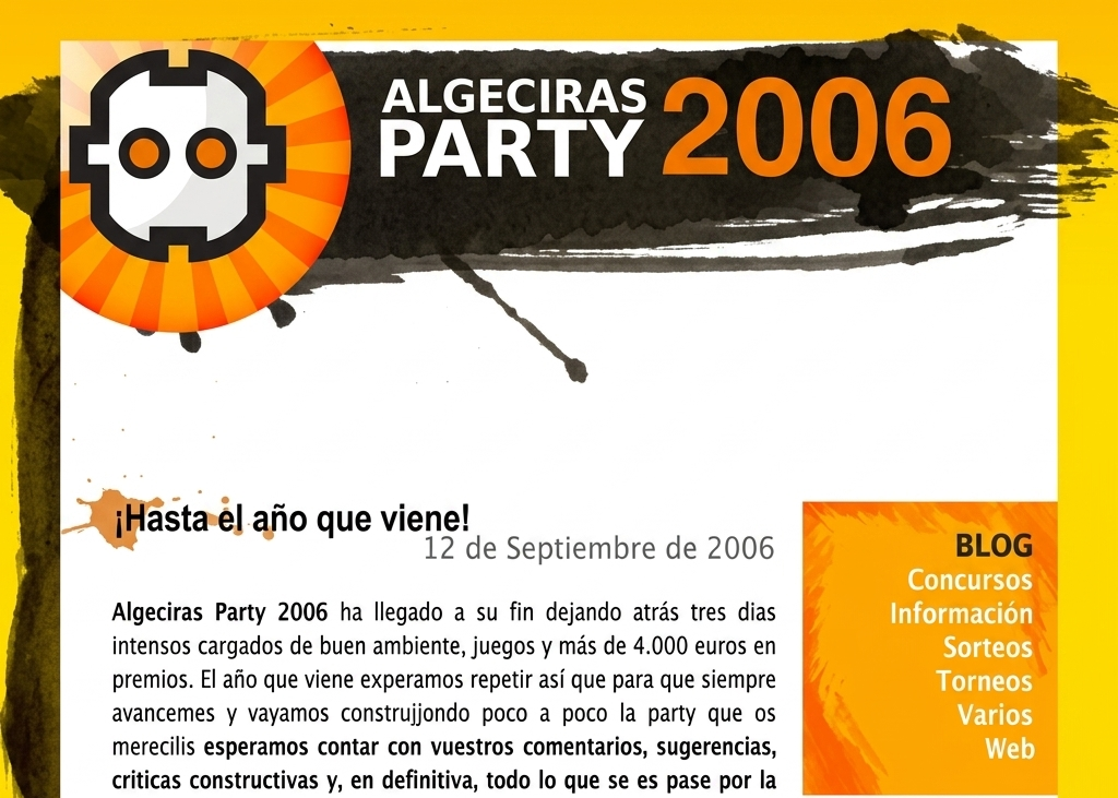 Algeciras Party website screenshot