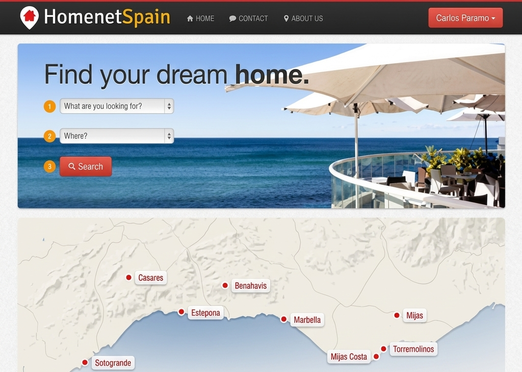 HomenetSpain website screenshot