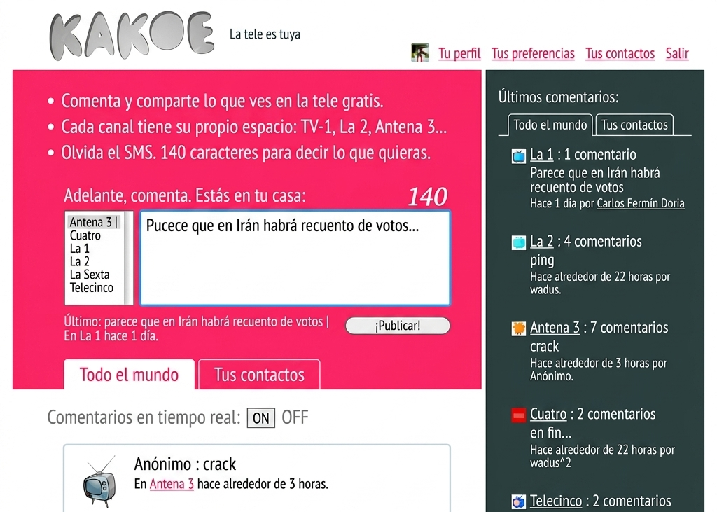 Kakoe website screenshot