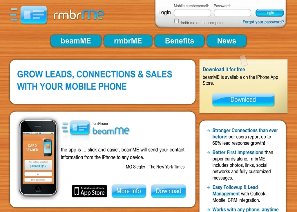 rmbrME website screenshot