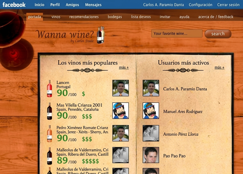 Wanna Wine? website screenshot